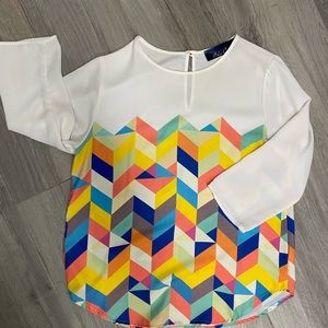 Blue Rain multi-color 3/4 sleeve blouse
